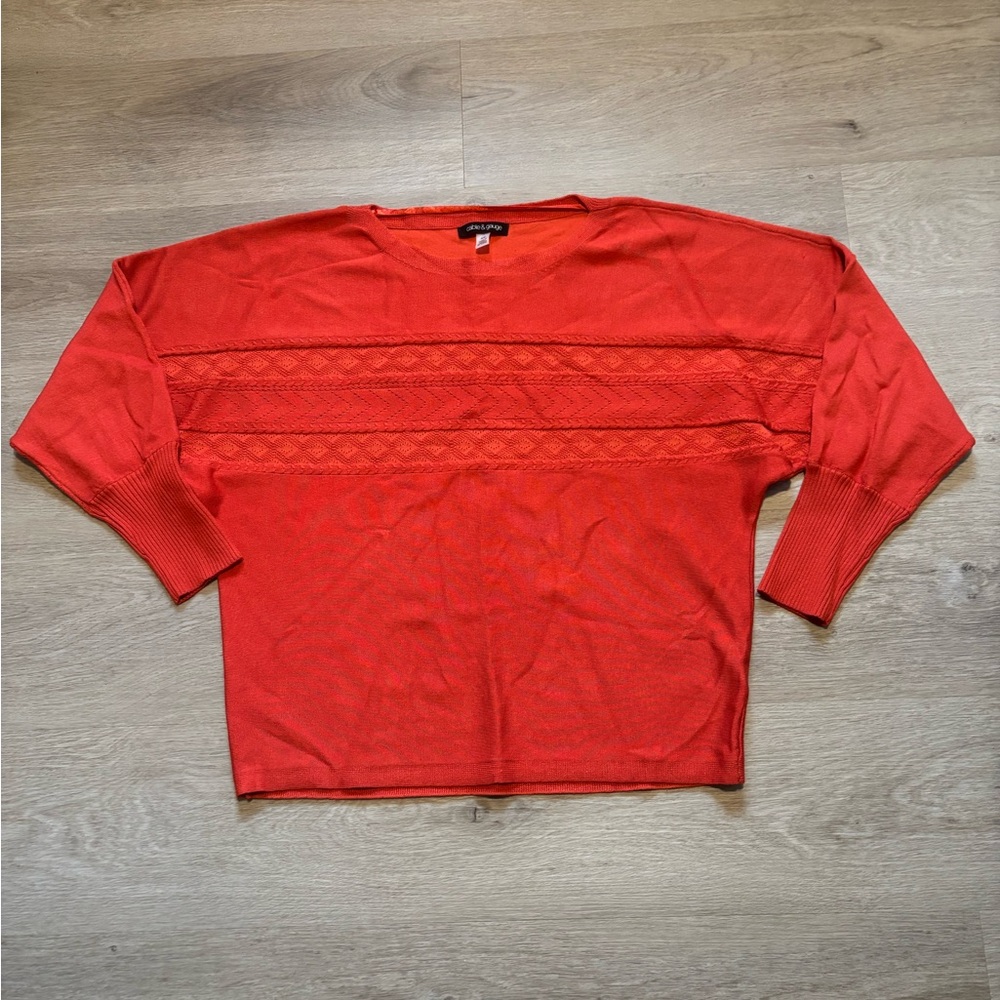 Orange Dolman Knit Sweater